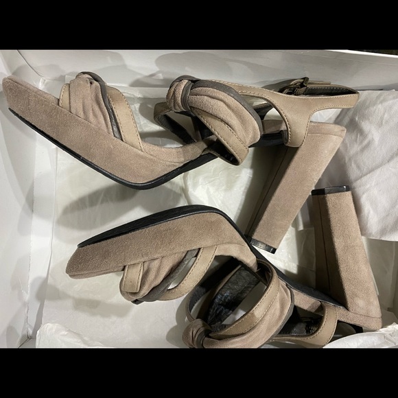 COPY - Anthropologie taupe suede knotted sandals NEW 9.5 - Picture 7 of 8